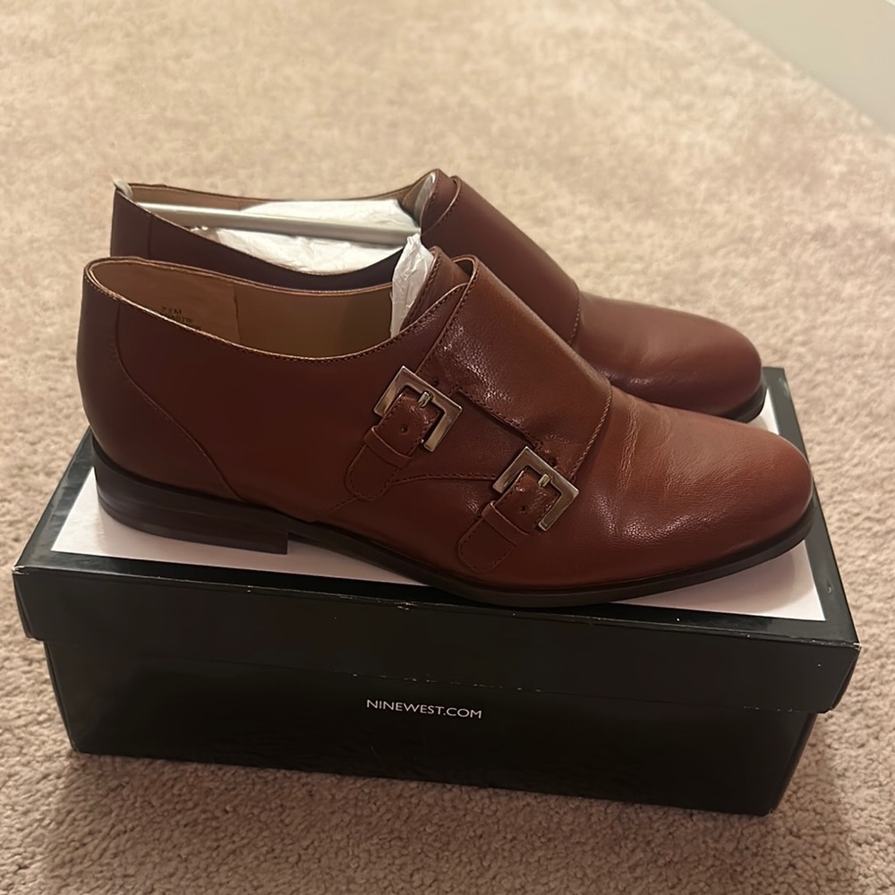 Nine West Men's Chestnut Double Monk Strap Oxfords